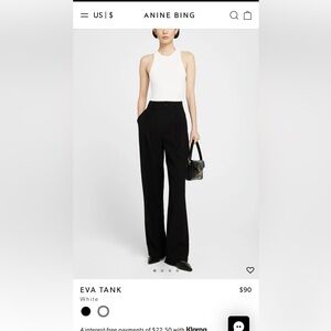 Anine bing white Eva tank top XS